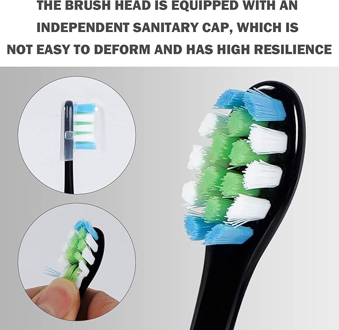 GTHUNDER Electric Rreplacement Toothbrush Heads Suitable for Oclean.with Hygienic Caps,Vacuum-Packed.Fits Adapted for All Oclean Models x pro Elite, X, X Pro,Flow,F1,Air 2-4Pcs(White)