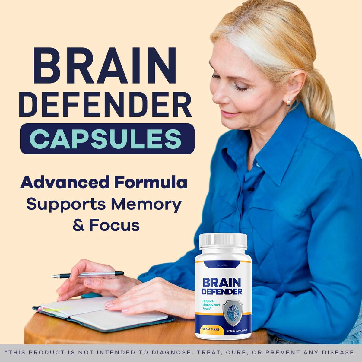 (3 Pack) Brain Defender - Official Brain Defender Supplement Advanced Pills, Natural Brain and Memory Support, Brain Defender Health & Wellness Multivitamin, 180 Capsules for 3 Months