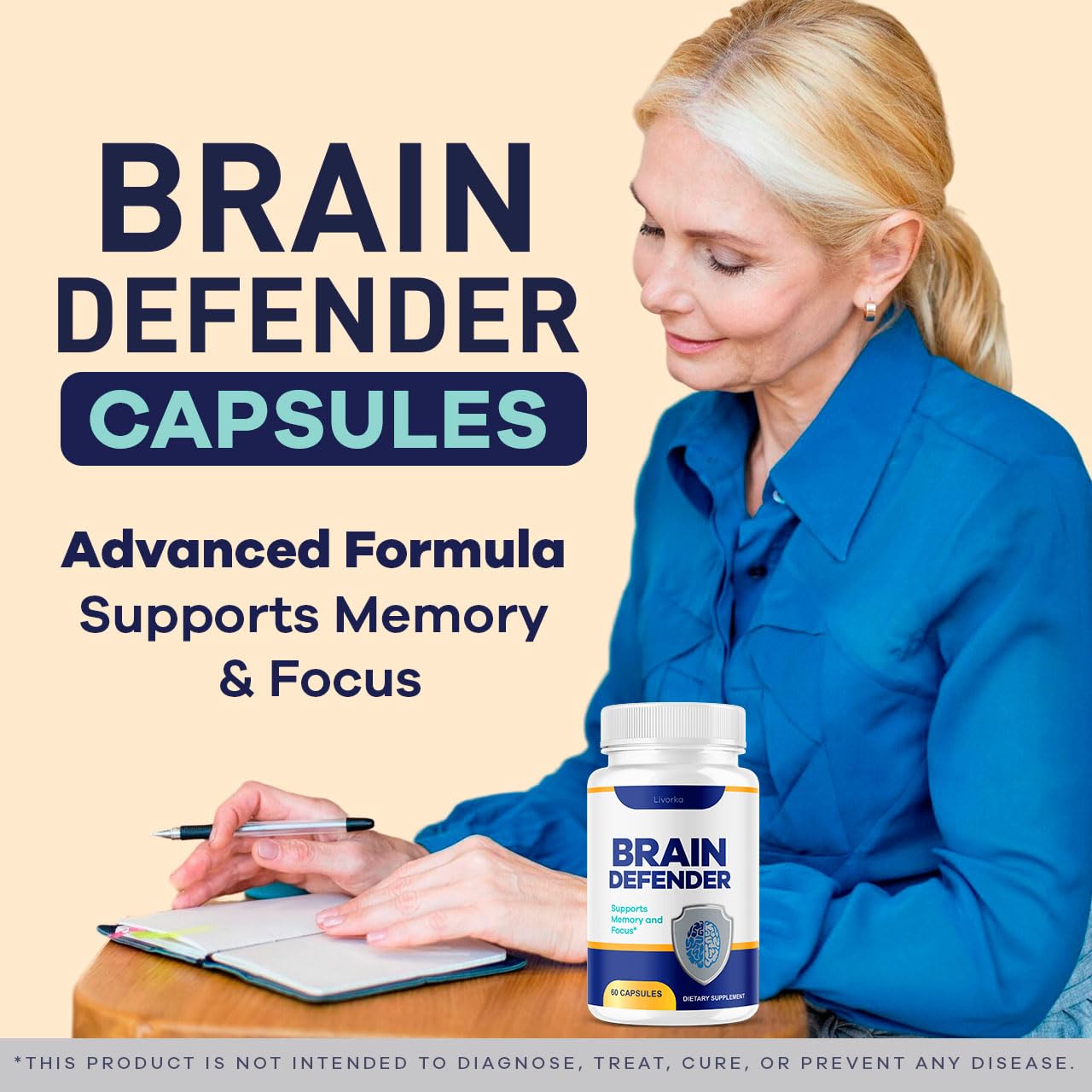 (2 Pack) Brain Defender - Official Brain Defender Supplement Advanced Pills, Natural Brain and Memory Support, Brain Defender Health & Wellness Multivitamin, 120 Capsules for 2 Months