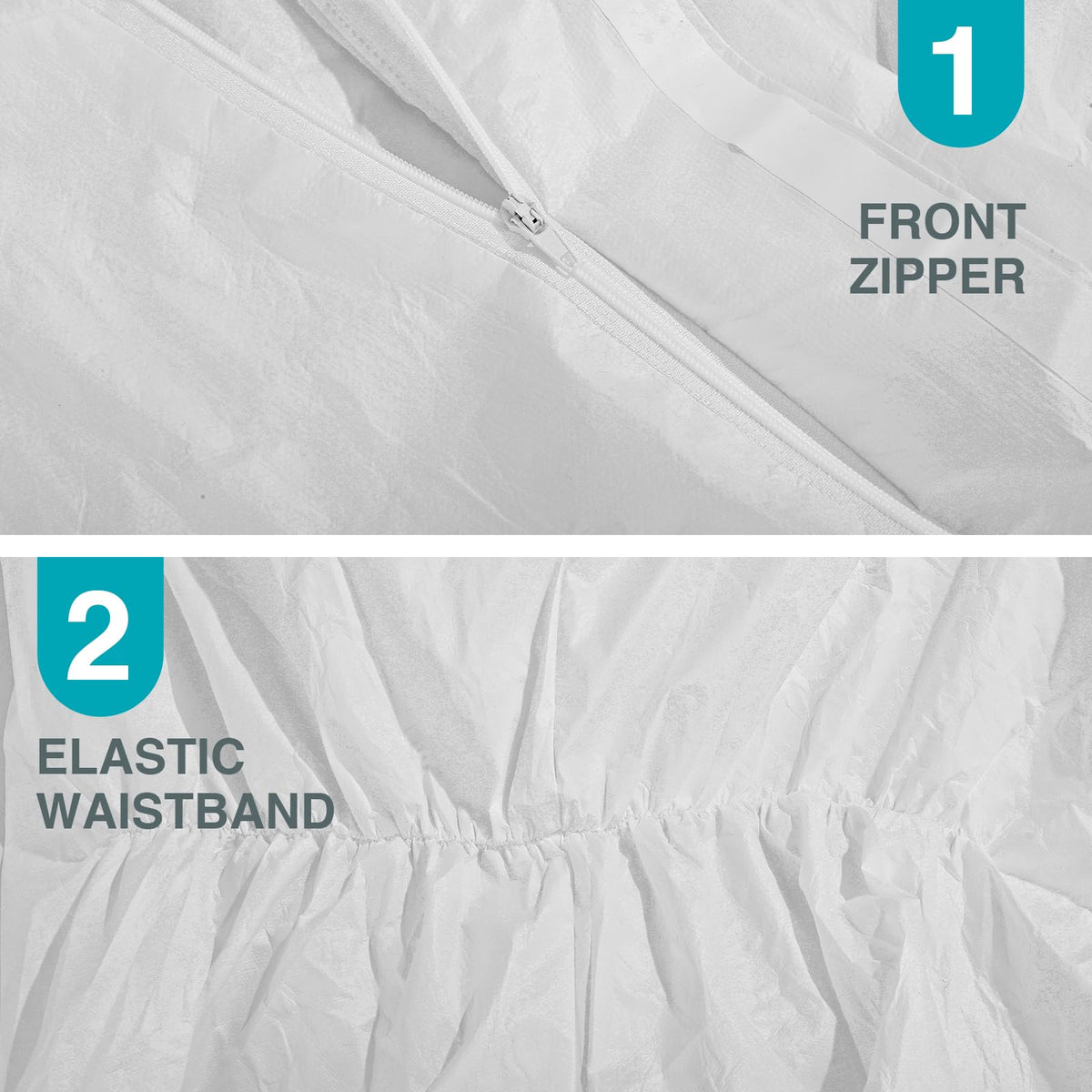 FURWEY Hazmat Suits Disposable Protective Coveralls, X-Large, 10 Pack