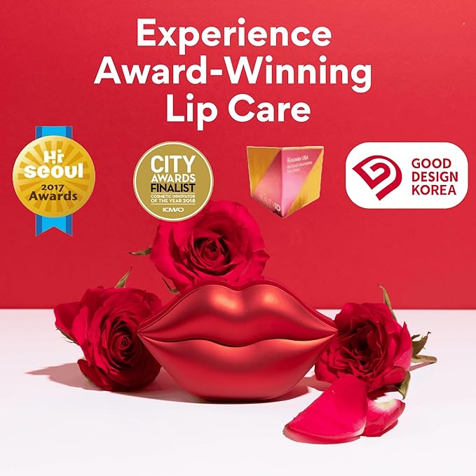 KOCOSTAR Rose Collagen Hydrogel Lip Mask with Niacinamide, Multi Functional Hydrating Lip Care for Dry and Chapped Lips, Hypoallergenic and Paraben Free, Korean Skincare (20 Count)
