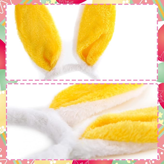 HANSGO 6PCS Easter Bunny Ears Headband, Cute Colorful Bunny Hairbands for Easter Party Dressup Party Favor