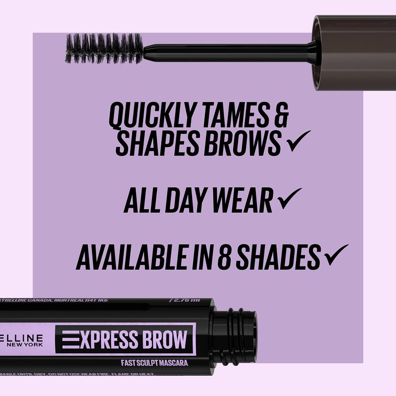 Maybelline Brow Fast Sculpt, Shapes Eyebrows, Eyebrow Mascara Makeup, Deep Brown, 0.09 Fl. Oz.