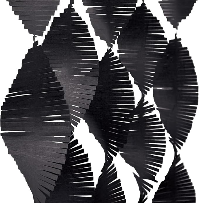 Tissue Paper Fringe Garland - 9' x 6", Black, 1 Pc