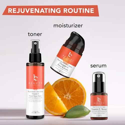 Beauty by Earth Vitamin C Face Cream, Serum and Toner - USA Made with Organic & Natural Ingredients