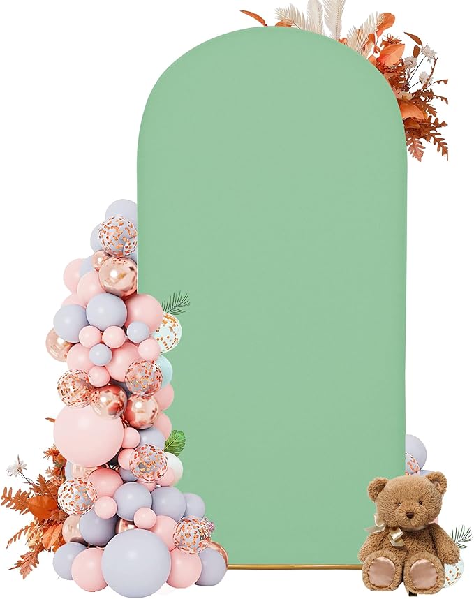 Arch Covers,Arch Backdrop Stand Fitted Cover for Wedding Birthday Party Ceremony Banquet Decoration(7.2F,Mint Green,Cover Only)