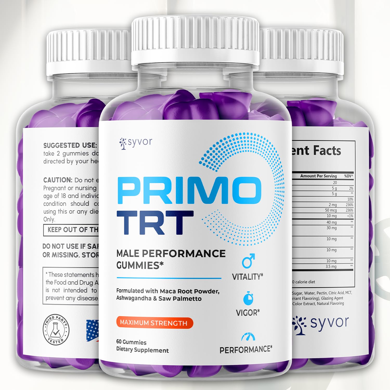 (2 Pack) Primo TRT Gummies for Men, Official Primo TRT Male Performance Gummys with Maximum Strength Ingredients, Advanced PrimoTRT Male Health Support Supplement with Premium Vitamins (120 Gummies)