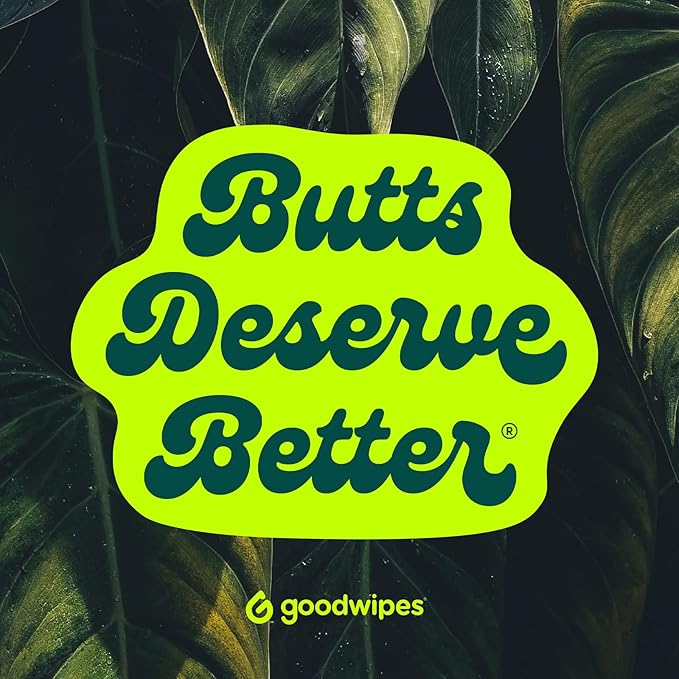 Goodwipes Flushable Butt Wipes Made with Vitamin E & Aloe – Soft & Gentle Wet Wipe Dispenser for Home Use, Septic & Sewer Safe – Largest Adult Toilet Wipes – Rosewater, 60 Count