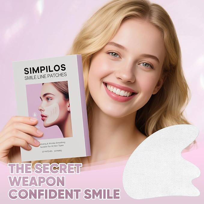Smile Line Patches, Anti Wrinkle Patches Facial Tapes for Nasolabial Folds, Face Lifting & Face Wrinkle Smoothing Patches - 6 Pairs