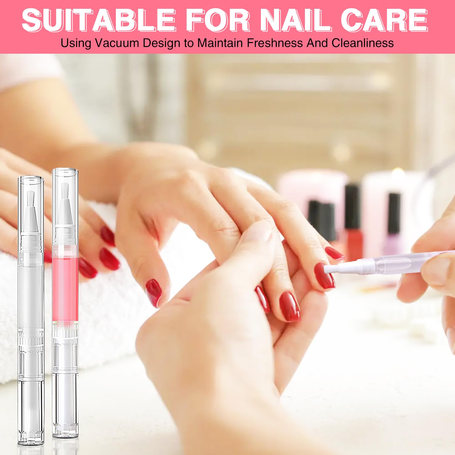 DupakSYS 3ml 50Pcs Nail Oil Pen, Empty Cuticle Oil Pen For Nail Growth