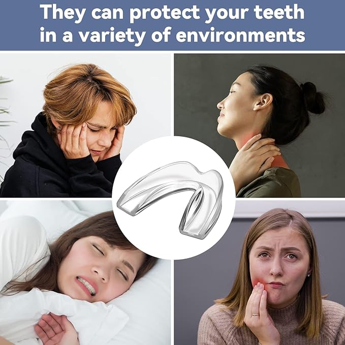 Kids Mouthguard for Teeth Grinding, Pack of 8 Moldable Kids Mouth Guards for Clenching Teeth, Sport Athletic, Whitening Tray