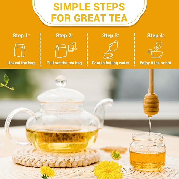 Dandelion Leaf & Root Herbal Tea-Caffeine-free herbal tea，No Sugar，20 Teabags