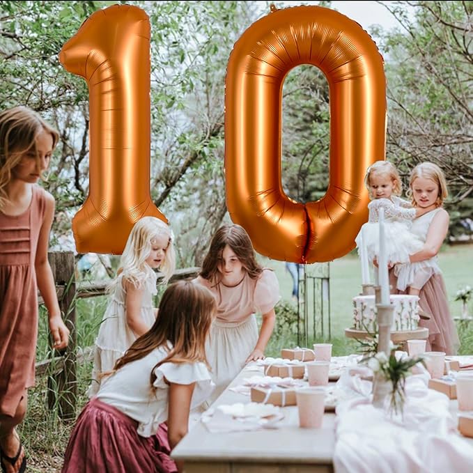 TONIFUL 40 Inch Orange Large Numbers Balloon 0-9 Birthday Party Decorations,Big Number 0 Foil Balloon Digital 0 for Birthday Party,Wedding, Bridal Shower,Engagement,Graduations,Anniversary,Baby Shower