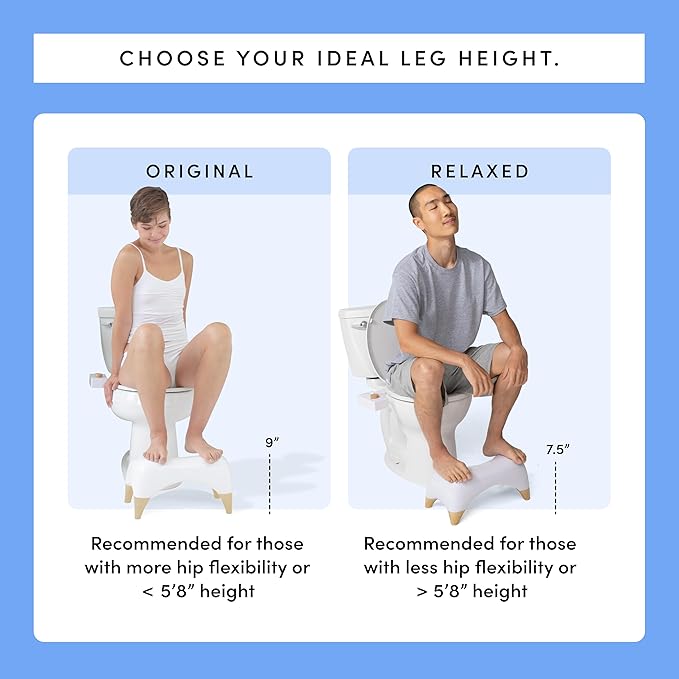 TUSHY Ottoman: A Premium Toilet Stool for The Bathroom, Modern Sleek Design | Squatting Position Helps Improves Bowel Health & Relieves Constipation (Tall 9" Stool), White/Bamboo