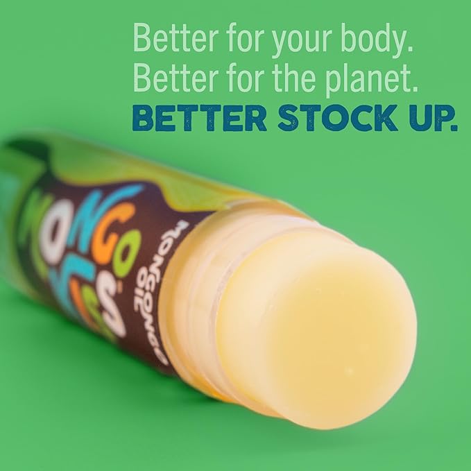 LIP BALM Mongo Kiss 6-Pack (6 tubes) by Eco Lips 100% Organic Beeswax & Cocoa Butter Lip Care with Organic Mongongo Oil - Soothe & Moisturize Dry & Cracked Lips - Made in USA. (Peppermint)