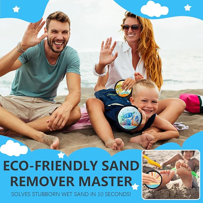 Antfuny Sand Remover for Beach Family Accessories Women Wipe Off Mitt Duster Cup Holder Game Toy Cruise Ship Accessories Summer Vacation Must Have Hawaii Trip Essential Honeymoon Gift Towel