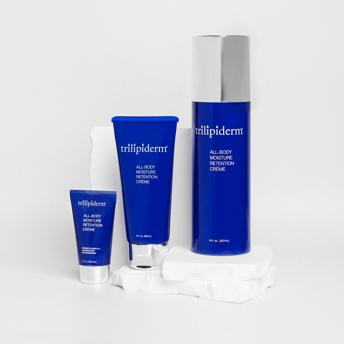 Trilipiderm All-Body Moisture Retention Crème 2-Pack Travel Size – Body Moisturizer Lotion for Dry Skin, Lightweight Hydrating Body Cream, TSA-Approved 3 oz Tubes for Face & Body