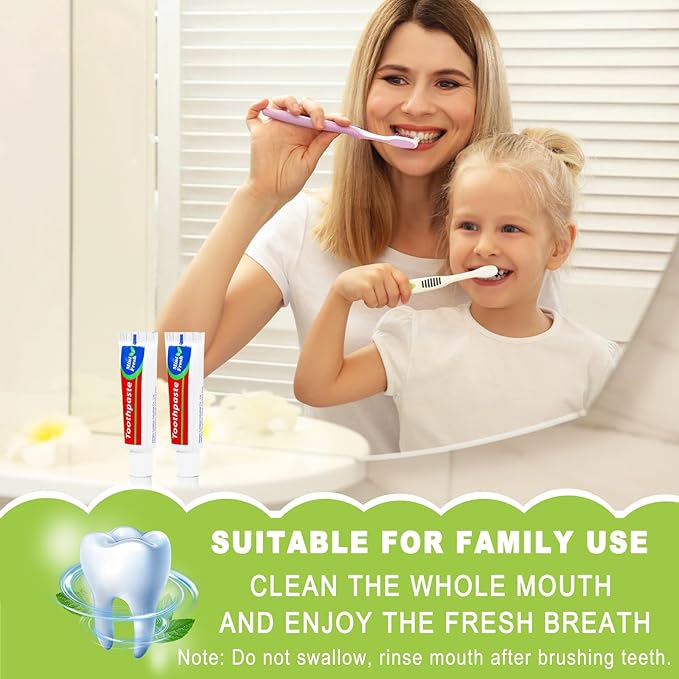 60 Tubes Bulk Travel Size Toothpaste,Miniature 0.88oz(25g) Small Toothpaste Travel Size Bulk 1.3x3.93 inches Peppermint Mini Disposable Toothpaste for Hotel,Guests,Homeless,Charity