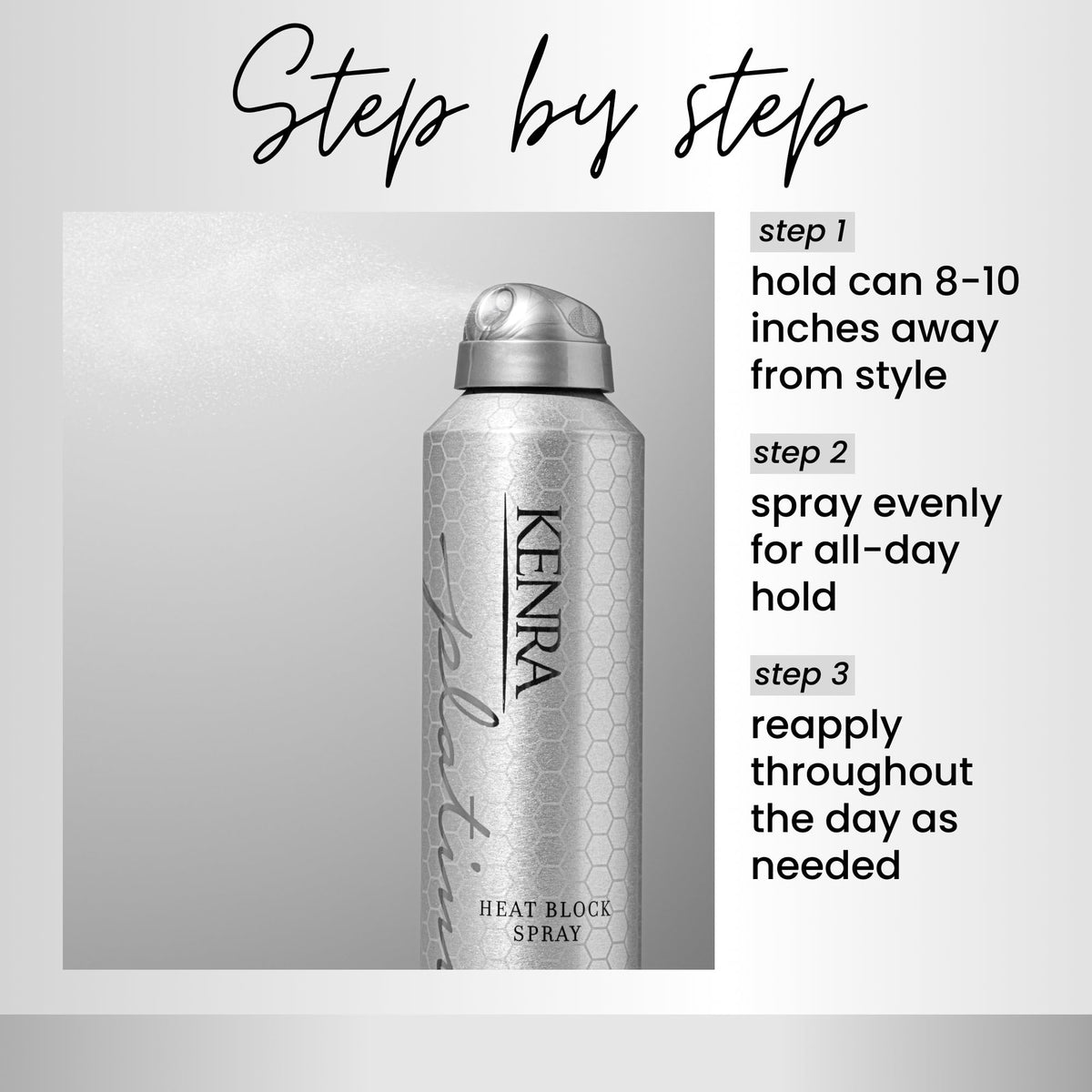 Kenra Professional Platinum Heat Block Spray 22 | Heat Protecting Hairspray | All Hair Types | 8 oz.