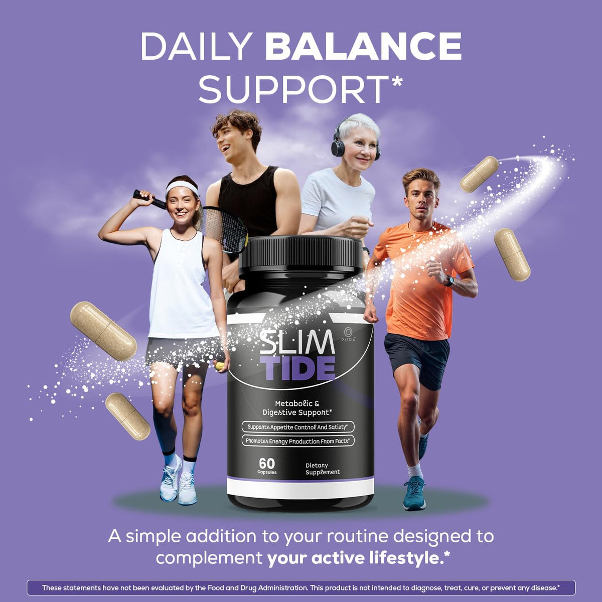 (2 Pack) Slim Tide Capsules - Official Slimtide Advanced Weight Management Formula with Natural Ingredients, Slim Tide Advanced Pills for Wellness & Overall Health Support, 120 Capsules for 2 Months