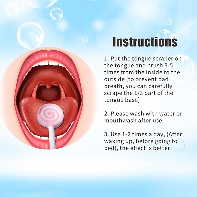 Y-Kelin Kids Tongue Scraper or Cleaner Set-Tongue Cleaner Tongue Brush with Smiley Cover, Multi-color Lollipop Shape Soft Silicone Tongue Brush for Kids, Reduce Bad Breath (4 PACK)
