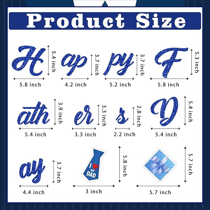 Fathers Day Decorations Set - 22 PCS Happy Father's Day Banner, Hanging Swirls & Table Centerpieces - Perfect for Fathers Day Party, Birthday and Family Gatherings