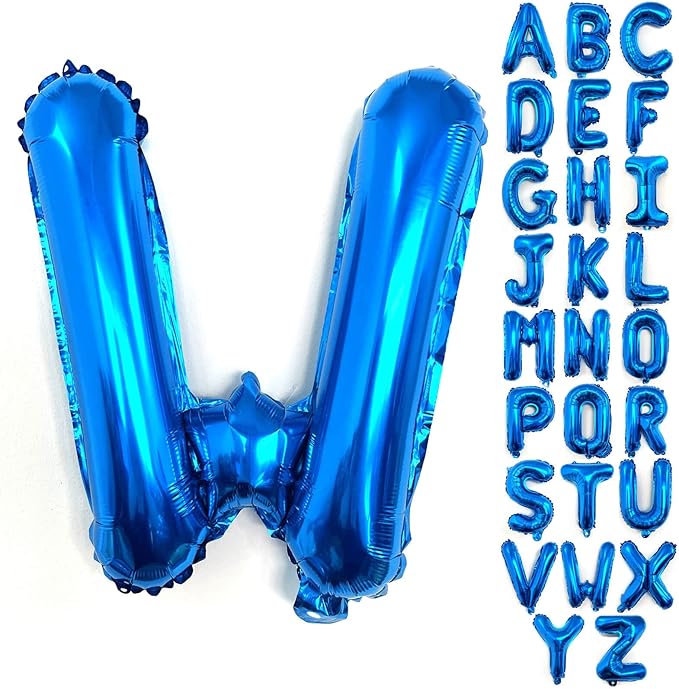 Lovoir 40 Inch Large Blue Letter W Balloons Big Size Jumbo Mylar Foil Helium Balloon for Birthday Party Celebration Decorations Alphabet Blue W