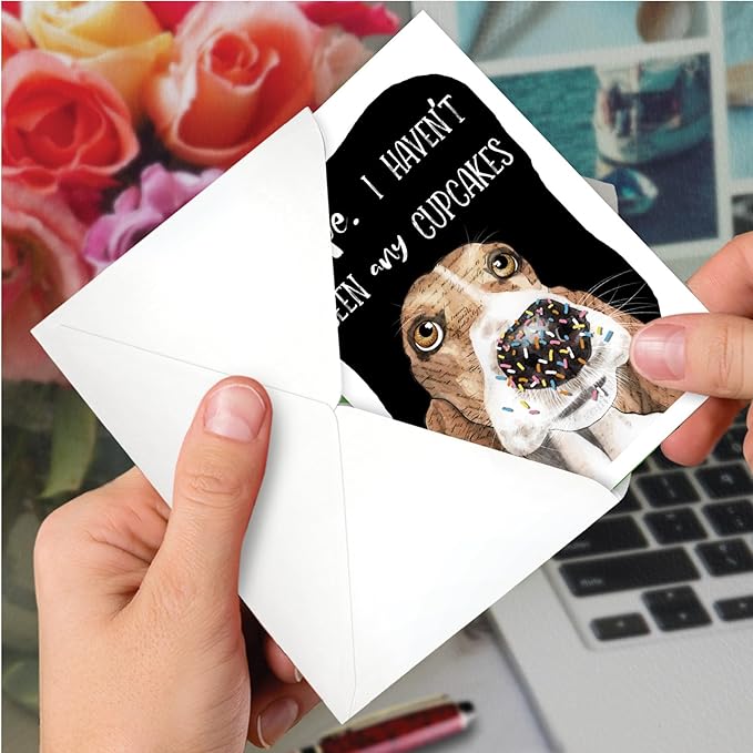 NobleWorks, Pack of 3 Birthday Greeting Cards with Envelopes (1 Design, 3 Each) Dog Antics - Sprinkle Nose C3639ABDG-C3x1