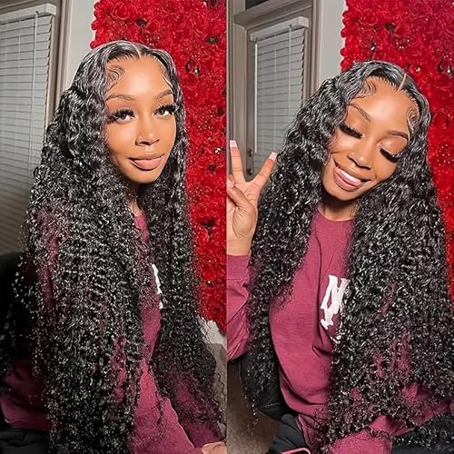 Deep Wave Bundles Human Hair With Closure 14 16 18 with14 inch 10A Unprocessed Brazilian Deep Curly Bundles Human Hair With 4x4 Lace Closure Natural Color Wet and Wavy Bundles