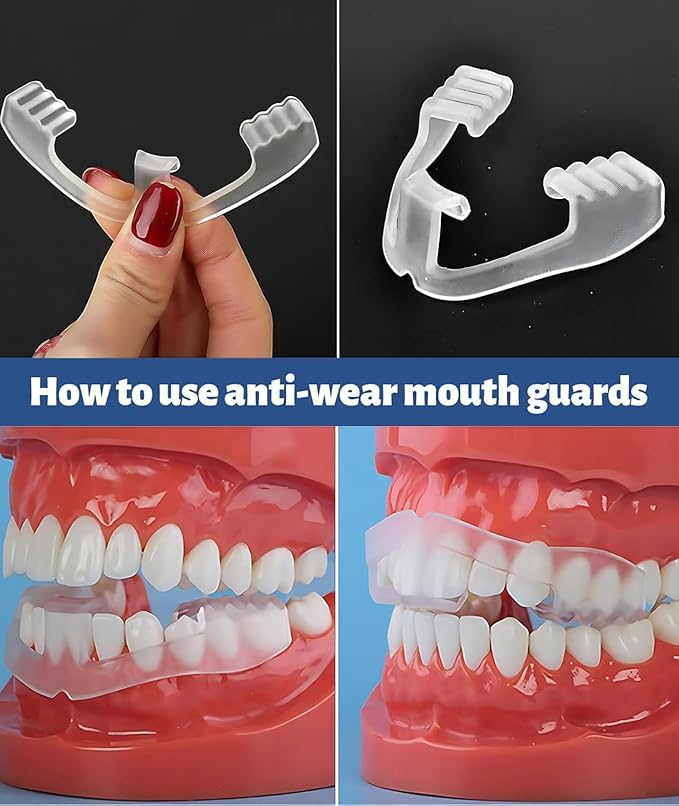 Night Guards for Teeth Grinding, 3 Count, Comfort Fit Design, Medical Grade EVA, Clear, Helps Reduce Teeth Clenching Pack of 2
