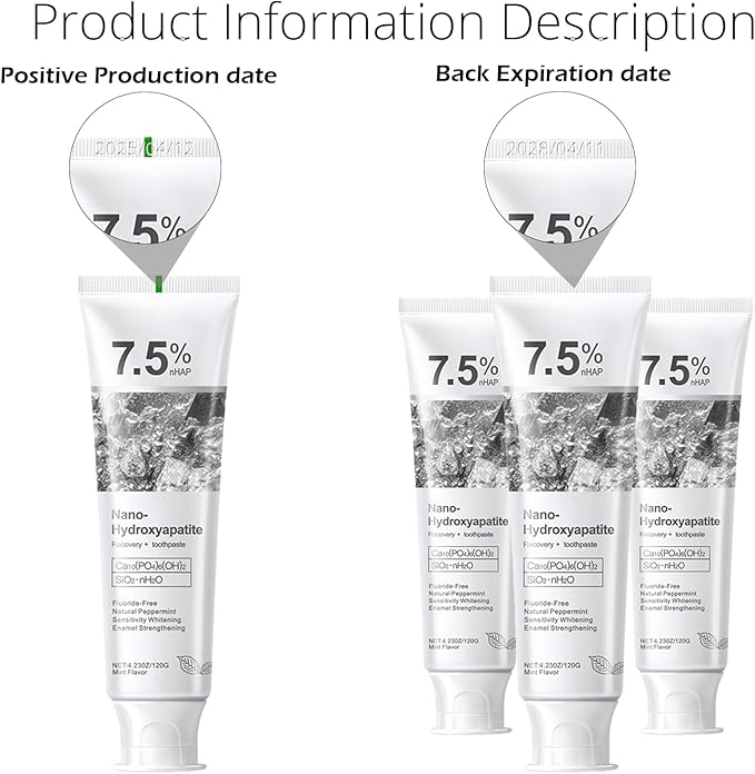 Hydroxyapatite Toothpastes for Enamel Protection and Tooth Strengthening, Gentle Mint, Safe for Sensitive Teeth, Daily Oral Care for Fresh Breath & Oral Health (4)