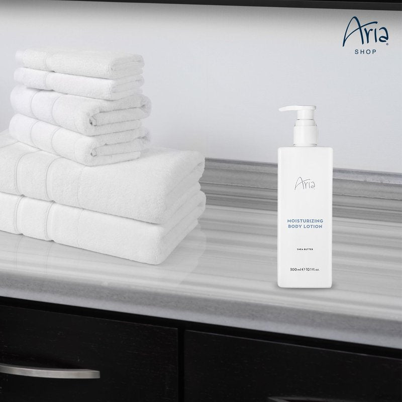Aria Moisturizing Body Lotion - Hydrating Shea Butter - Scented with Cedarwood, Green Mandarin, Lavender - Vegas Hotel Body Lotion - 10 oz