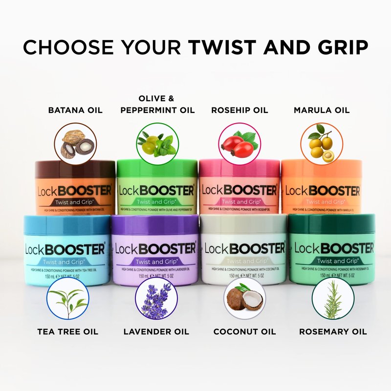 Style Factor Lock BOOSTER Twist & Grip Braid Gel (5 Oz.) with Rosemary Oil— Strong Hold, Flake-Free, Frizz-Free Hair Braiding Gel for Defined & Long-Lasting Twists, Locs & Braids