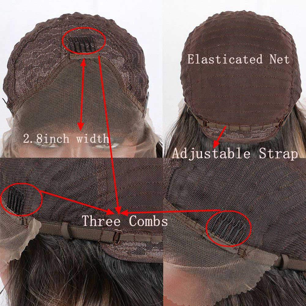 melody wig Half Black Half Orange Synthetic Lace Front Wig Long Silky Straight Wigs Heat Resistant Fiber Long Wigs …