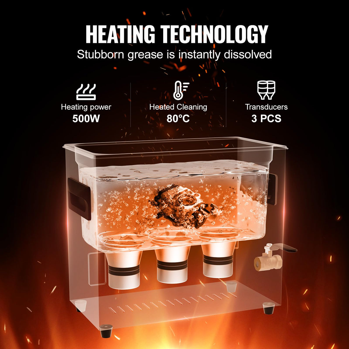 VEVOR 6L Ultra Sonic Cleaner, 180W Digital Ultrasonic Cleaning Machine with Gentle Mode & Upgraded Degassing, 40kHz Industrial Ultrasound Cleaner with Heater & Timer for Retainer, Jewelry, Tools