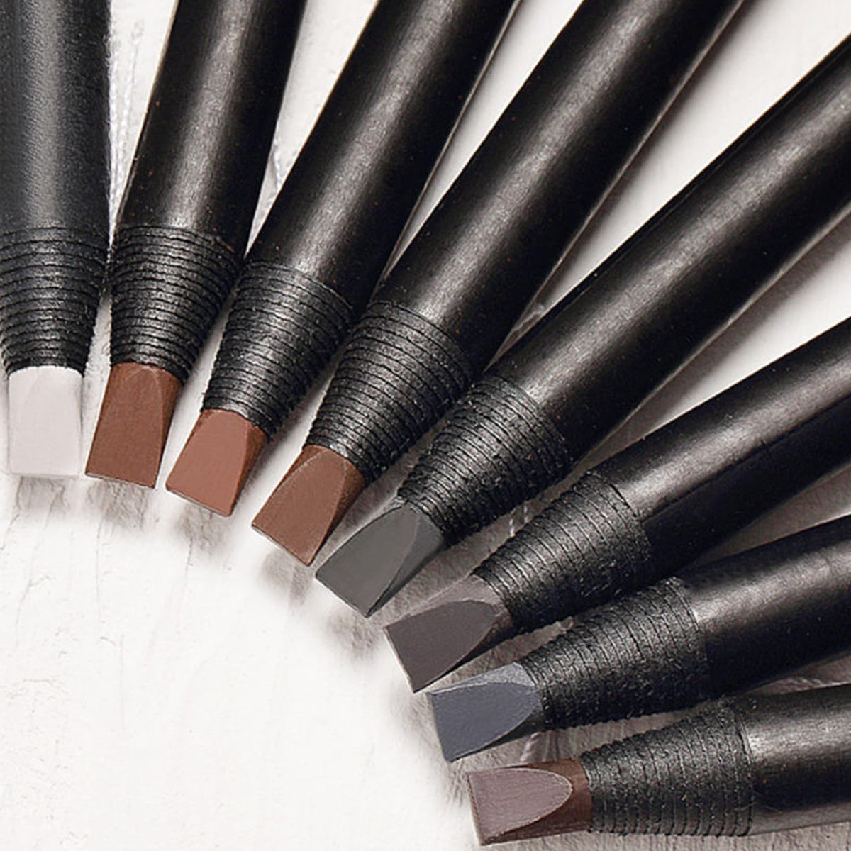 Mingran 6pcs Waterproof White Black Brown Pre-Draw Mapping Pencils Peel off Eyebrow Pencil Hard Permanent Makeup Eyebrow Pencil (Mix Color)