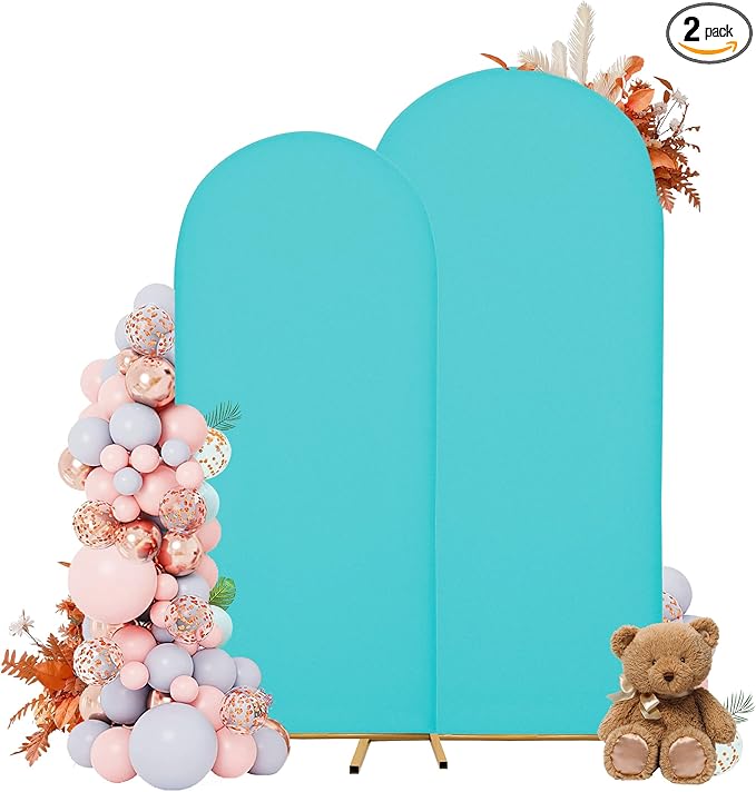 Arch Covers,Arch Backdrop Stand Fitted Cover for Wedding Birthday Party Ceremony Banquet Decoration(7.2FT&6FT,Sky Blue,Cover Only)