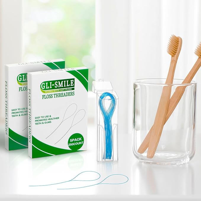 Floss Threaders, Orthodontic Threader, Ultraclean Access Tool for Maintaining Oral Health with Braces, Bridges, and Implants 250 Count