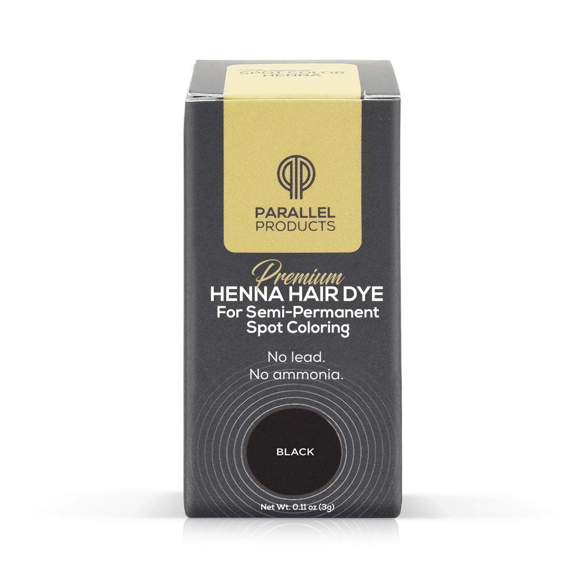 Parallel Products Spot Color Henna Kit - Henna Hair Dye - 3 grams - Tint for Professional Spot Coloring - With Mixing Dish - Covers Grey Hair - Root Touch Up (Black)