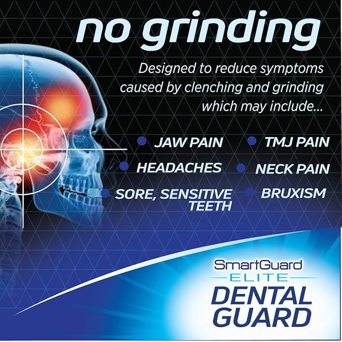 Dental Guard SMARTGUARD Elite (2 Guards 1 Travel case) Front Tooth Custom Anti Teeth Grinding Night Guard for Clenching - Dentist Designed - Bruxing Splint Mouth Protector for Relief of Symptoms