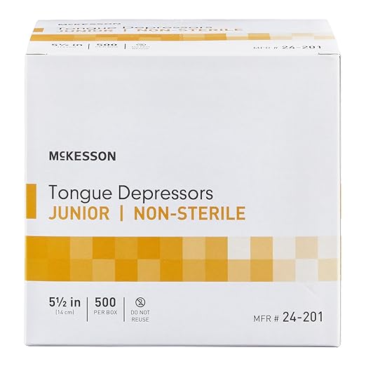 McKesson Tongue Depressors Adult Size, Non-Sterile, Wood, Unflavored, Splinter-Free (500, 5.5")