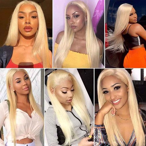 Fabimiya 20 22 24 Inch Bundles Human Hair Blonde 613# Straight Wave Human Hair Bundles Unprocessed Soft Sewn In Hair with Double Weft for Black Women