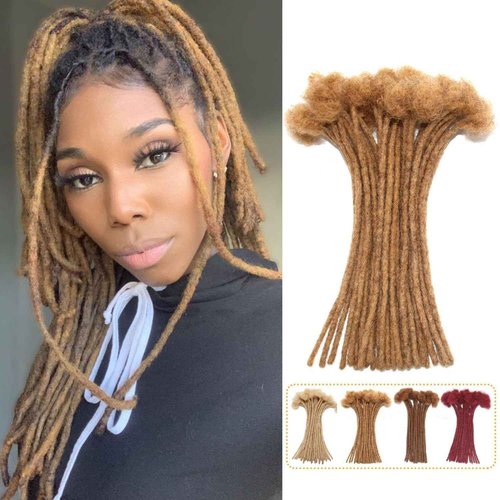#27 Honey Blonde Loc Extensions Human Hair Dreads Extensions Dreadlock Extensions Human Hair Locs Extensions for Men Women Kids 0.4 cm 12 Inch 30 Strands Real Human Hair Locs Handmade Permanent Locs