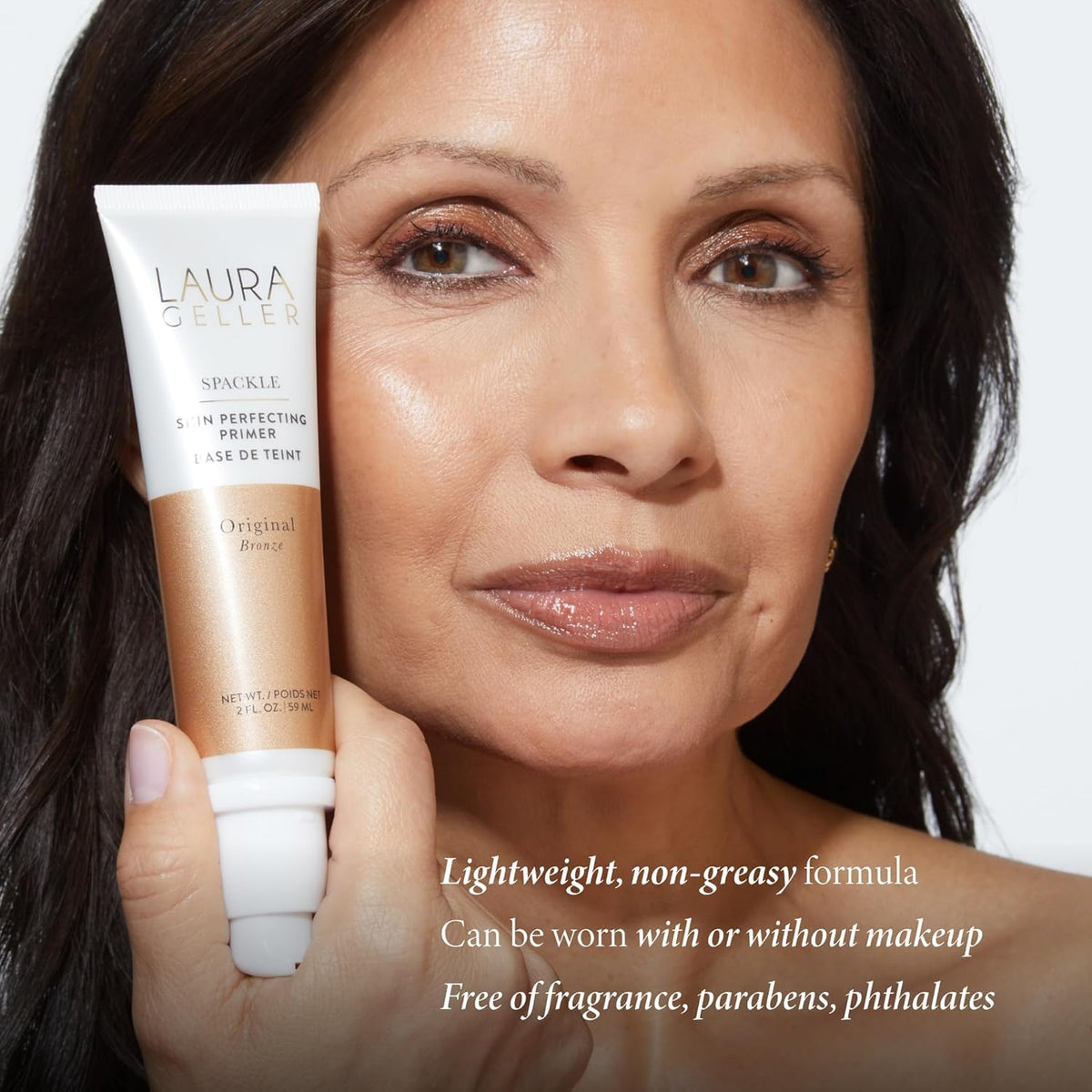 LAURA GELLER NEW YORK Spackle Primer - Bronze - Super-Size 2 Fl Oz - Hyaluronic Acid Makeup Primer for Mature Skin