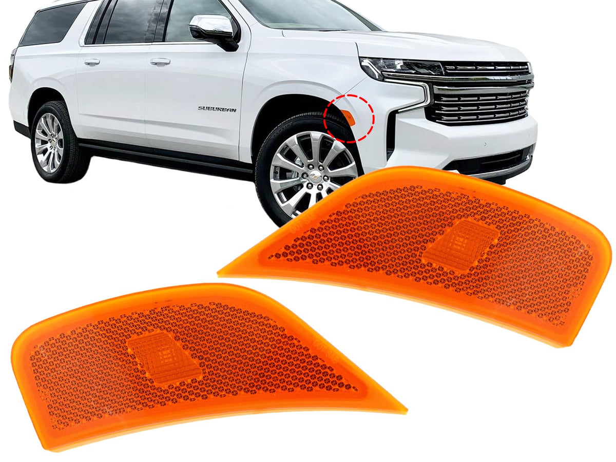 Auto Parts Avenue APA Replacement Front LED Side Marker Lamp for 2021 2022 2023 Tahoe Suburban Yukon XL Denali Escalade ESV Driv