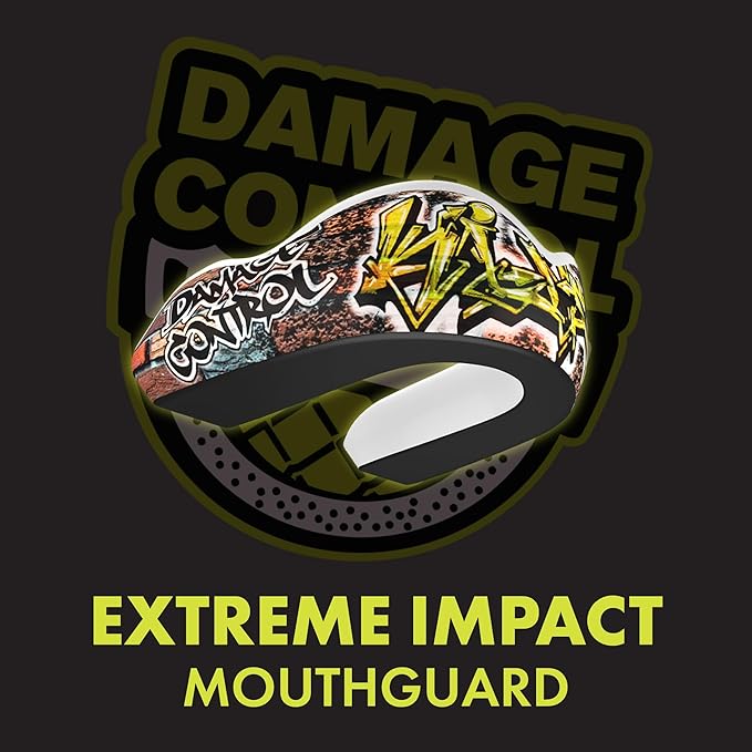 DAMAGE CONTROL Extreme Impact Mouth Guard – Sports Mouthguard for Boxing, MMA, BJJ, Hockey, Rugby, Lacrosse, & More – Mouthpiece for Teeth & Jaw Protection (Adult, King Tag EI)