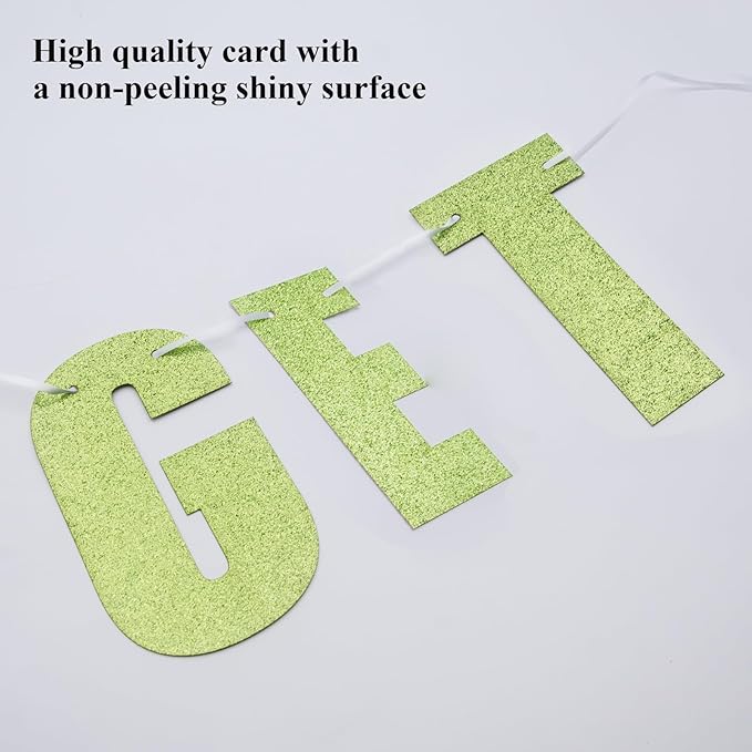 Pre-Strung Party Decorations Set Get out of my Swamp Bunting Banner Green Glitter Birthday Funny Housewarming Party Decor