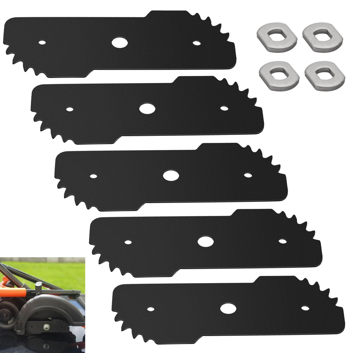 LIZEWEI 5 Pcs 7-1/2-inch Edge Hog Heavy-Duty Edger Blade Compatible with Black Decker LE750, LE710, LE760 Replace EB-007, High Temperature Quenching Process
