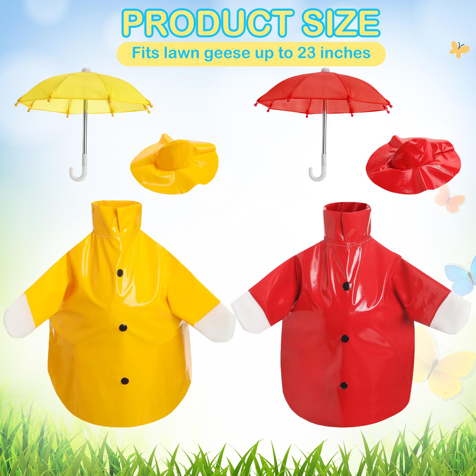 Yeyeplum 2 Set Summer Porch Goose Outfit,Red Yellow,23 Inches,Classic