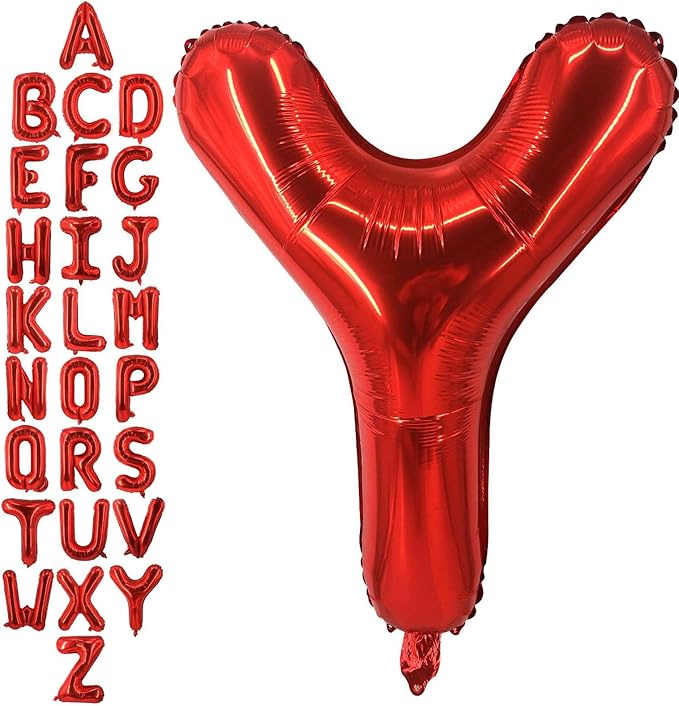 40 Inch Red Letter Y Balloons, DIY Phrase Foil Alphabet Letter Y Balloons DIY Word Y Banner for Birthday Anniversary Celebration Graduation Party Supplies Decoration